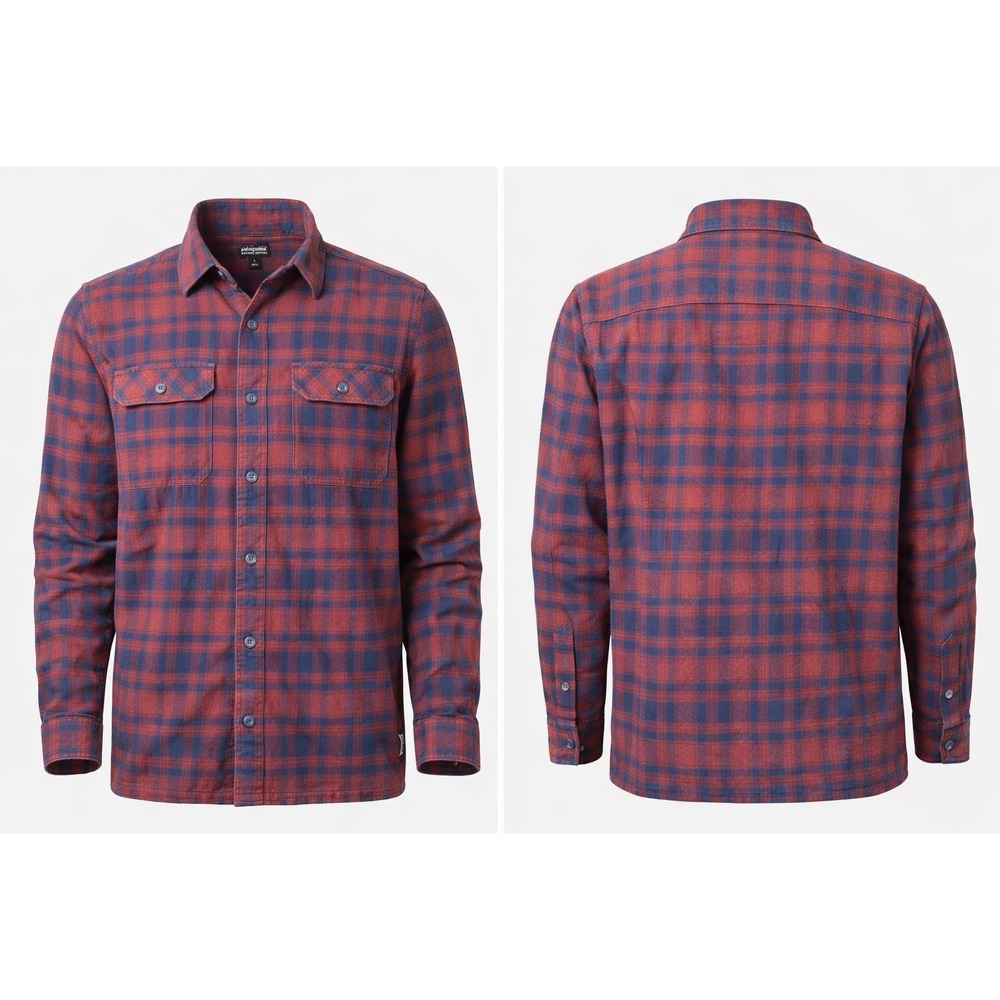 Patagonia Men's Organic Cotton Fjord Flannel Men's Medium MAROON NAVY